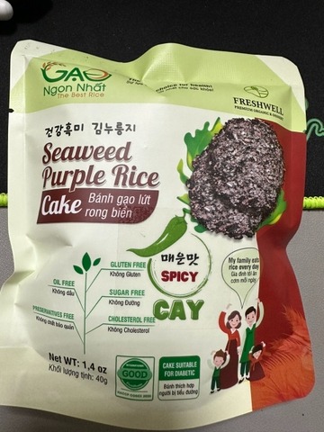 Bánh gạo lứt tím rong biển cay - Gạo Ngon Nhất - Công Ty TNHH Gạo Ngon Nhất